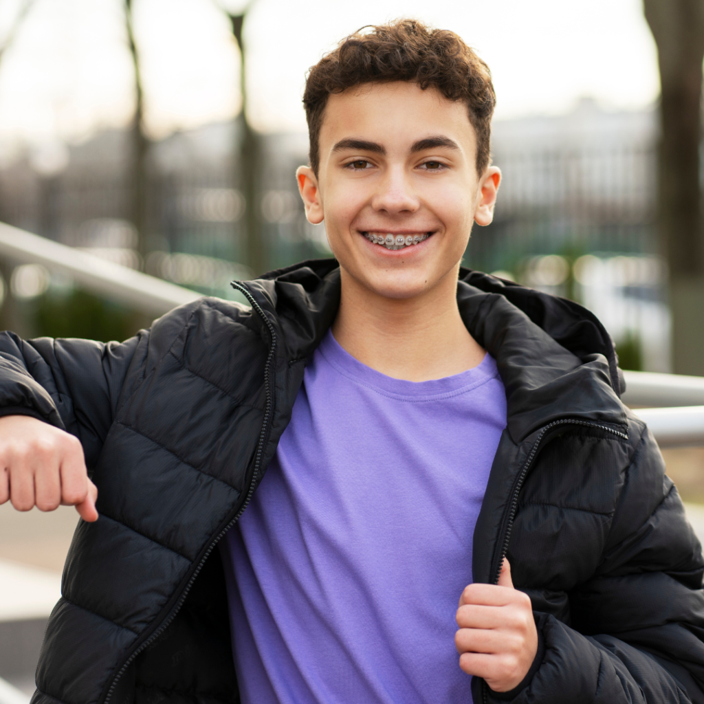 Damon braces in Leicester at Smile Perfections dentist Leicester, featuring a teen smiling confidently after orthodontic treatment with advanced self-ligating braces.