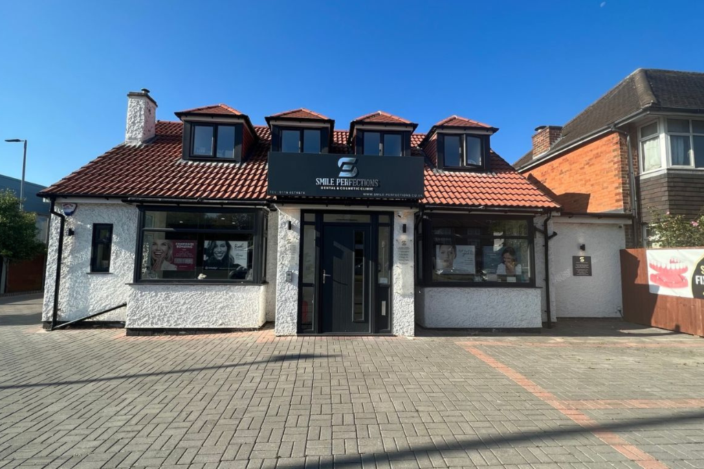 Exterior of Smile Perfections dentist Leicester, showing the full building and entrance of the dental practice in Leicester.