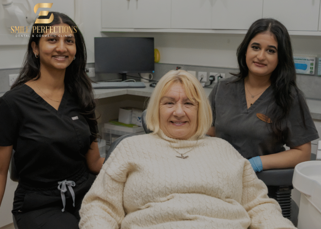 Our dental hygienist and our dental nurse during a dental check-up of a patient