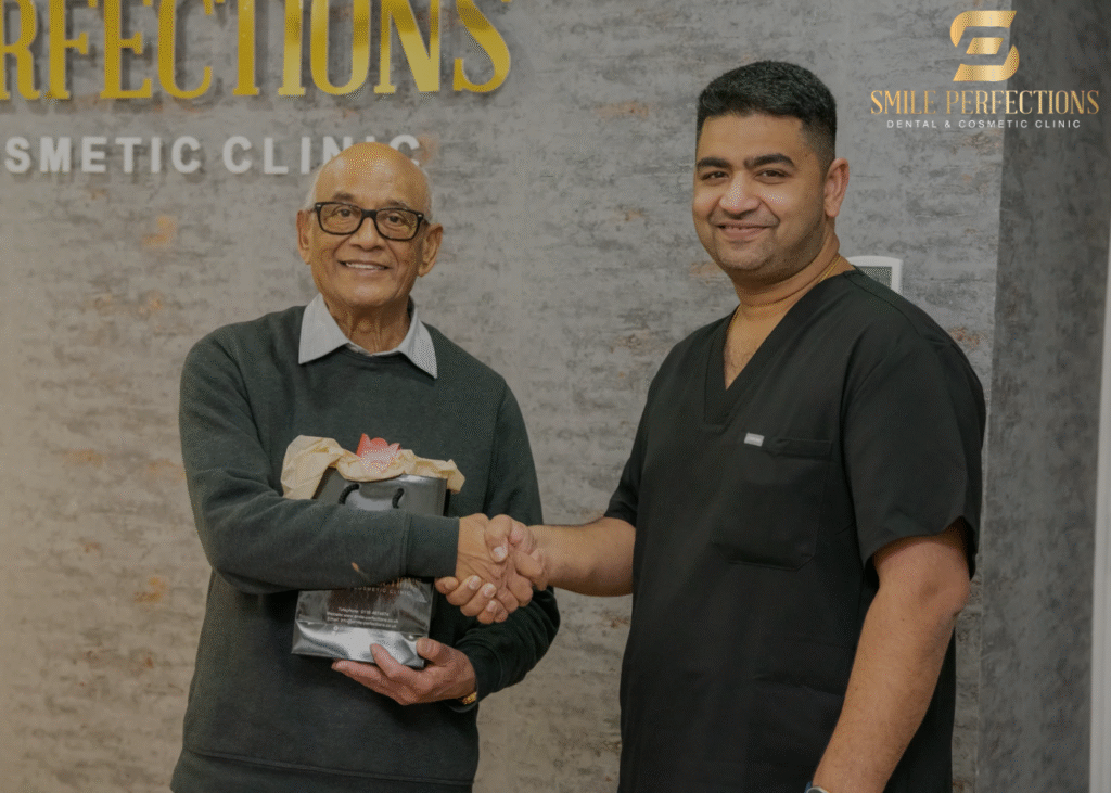 dental implants for seniors - Dr Juttes with a patient (1)